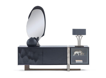  Sideboard Buffet Spiegel Esszimmer Wohnzimmer Modern Design 2tlg. Set